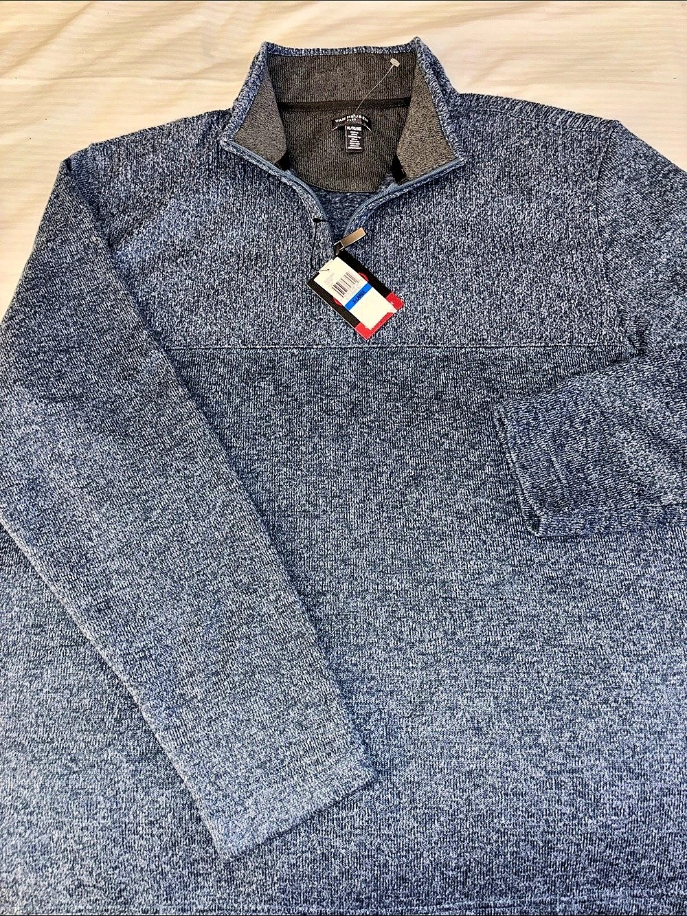 Van Heusen Men's Quarter-Zip Pullover Blue Large NWT